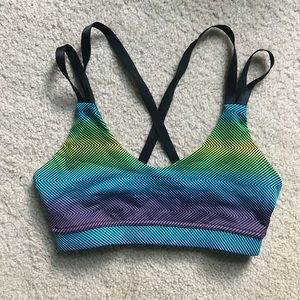 Strapy multicolored sports bra